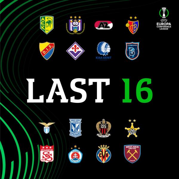 Результаты жеребьёвки 1/8 финала Лиги Конференций