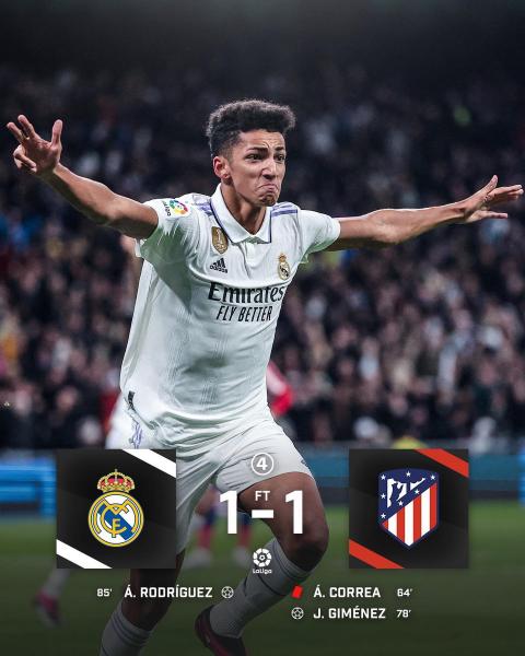 «Атлетико» вдесятером забрал очки у «Реала»