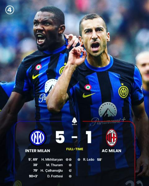«Интер» добыл историческую победу в дерби над «Миланом» 
