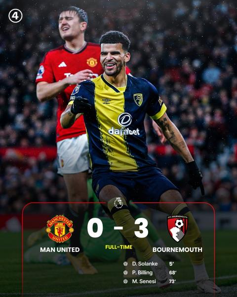 «МЮ» установил антирекорд при разгроме от «Борнмута»