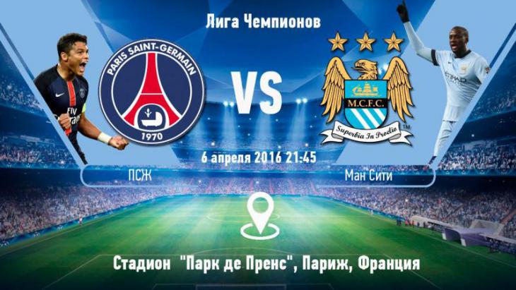 Стартовые составы матча «ПСЖ» – «Манчестер Сити» 