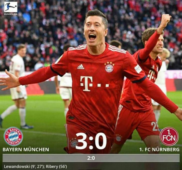 Бавария - Нюрнберг дубль Левандовски и лучшие моменты матча