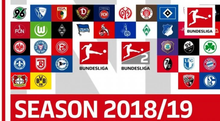 Бундеслига сезон 2018/2019 эмблемы клубов, форма команд, составы команд, турнирные таблицы, обзоры матчей и тактические разборы;  tactical analitics Bundesliga