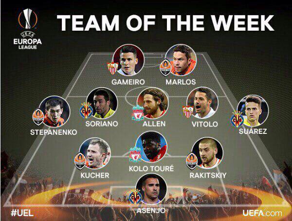 Символическая сборная первых матчей 1/2 финала Лиги Европы