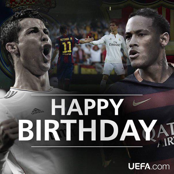 Криштиану Роналду сегодня 31, а Неймару исполняется 24