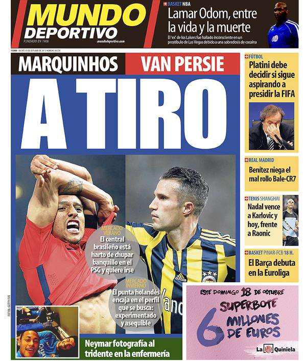 «Барселона» хочет подписать ван Перси в январе