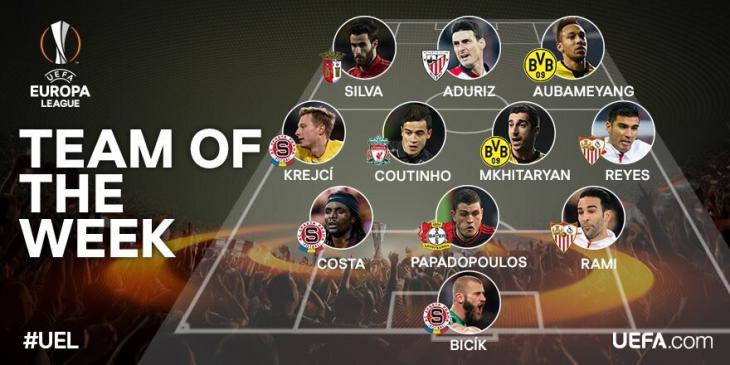 Символическая сборная Лиги Европы по итогам недели