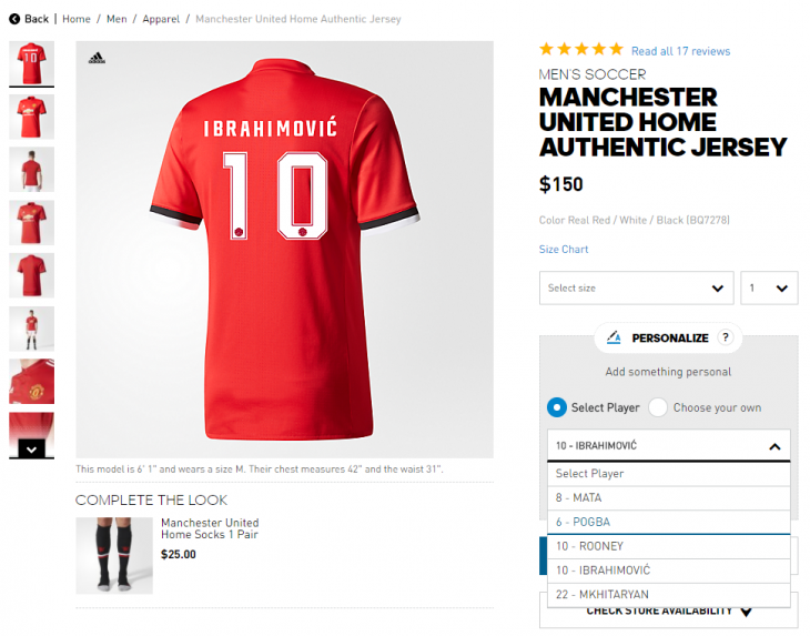 Adidas уже продает футболки Ибрагимовича в «МЮ»