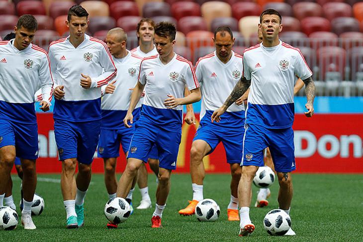 Тренировка сборной России