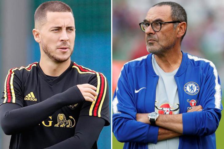 Эден Азар и Маурицио Сарри