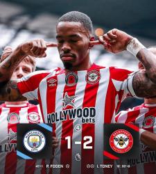 «Ман Сити» не сможет обойти «Арсенал» в АПЛ до ЧМ-2022, проиграв «Брентфорду»